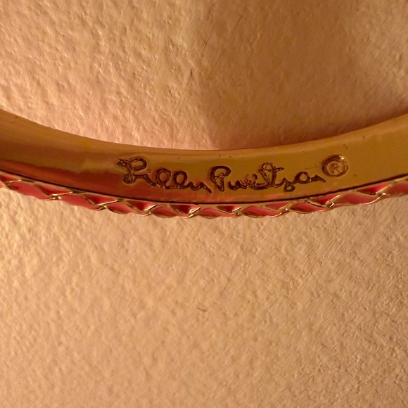 Lilly Pulitzer Bracelet (Coral Pink & Gold Basketweave Pattern) + dustbag 🪸🧺 - Picture 4 of 6